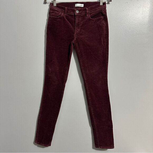 Loft modern skinny wine colored corduroy pants size 26/2 - Picture 2 of 7